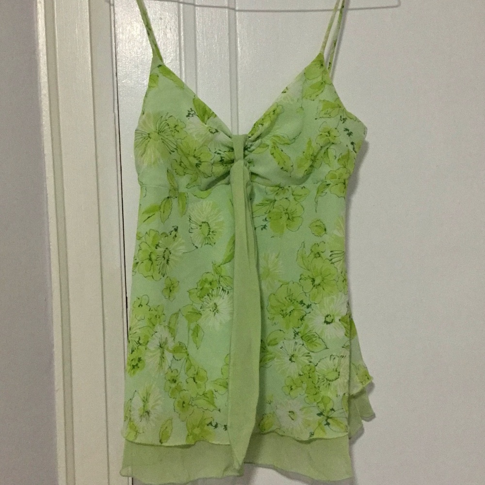 Green Floral Top
